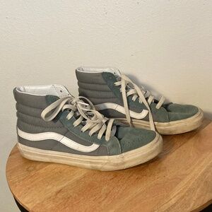 vans sk8-Hi high top teal suede canvas sneakers